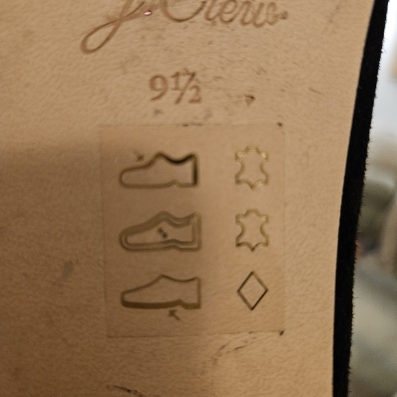 J CREW Black Suede MARINA CRISS CROSS Pearl Rhinestone buckle Dress Flat 9.5 - Picture 10 of 10